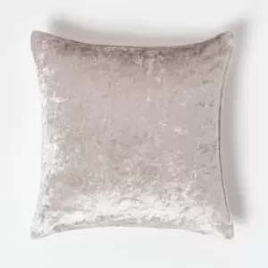 Image of Homescapes - Cream Luxury Crushed Velvet Cushion Cover, 45 x 45cm - Natural