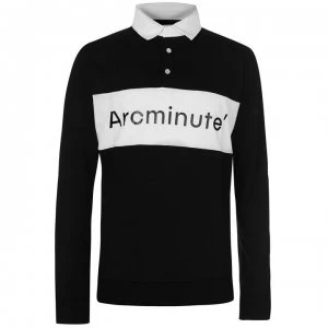 Image of Arcminute Funnel Long Sleeve Polo - Black
