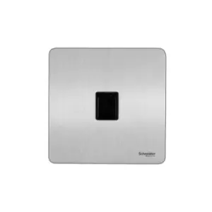 Image of Schneider Electric Ultimate Screwless Flat Plate - Single Data Socket, RJ45, GU7471BSS, Stainless Steel with Black Insert