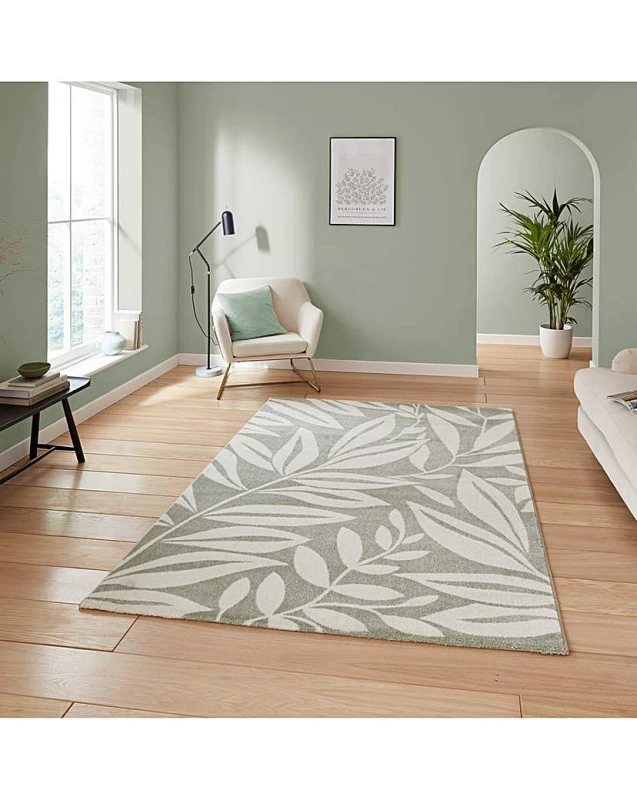 Image of Catherine Lansfield Sorrel Leaves Rug