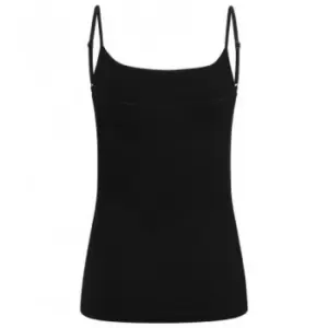 Image of Skinni Fit Womens/Ladies Feel Good Spaghetti Vest (S) (Black)