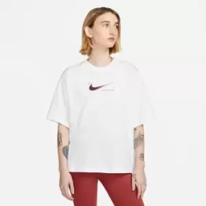 Image of Nike Nsw Graphic Boxy T-Shirt Womens, White, Male, T-Shirts, DX7932-100