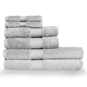 Image of Cleopatra Egyptian Cotton 6 Piece Face/Hand/Bath Towel Set Silver