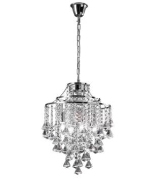 Image of Inina Ceiling Pendant 4 Light Polished Chrome, Crystal