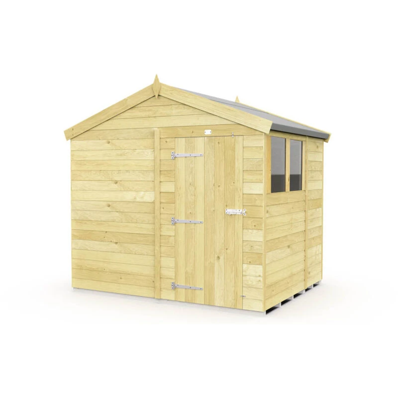 Image of Flat Pack Sheds DIY Sheds 8 x 6 Apex Shed, Brown 8X6AFF