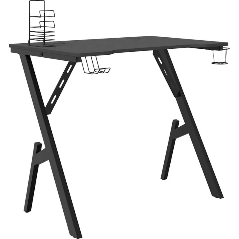 Image of VIDAXL Gaming Desk with y Shape Legs Black 90x60x75cm Vidaxl 8720286566671