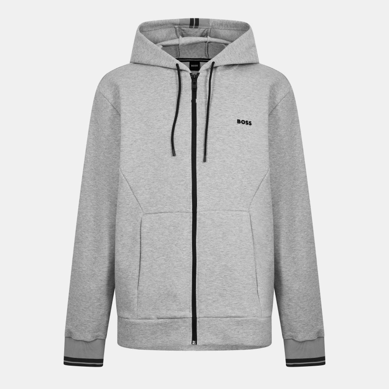Image of Boss Mens Zip Hoodie, Advanced Stretch Zip Hoodies S Silver 53309611350