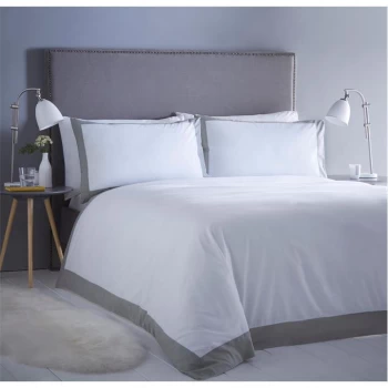 Image of Serene Duvet Cover Set - White/Grey