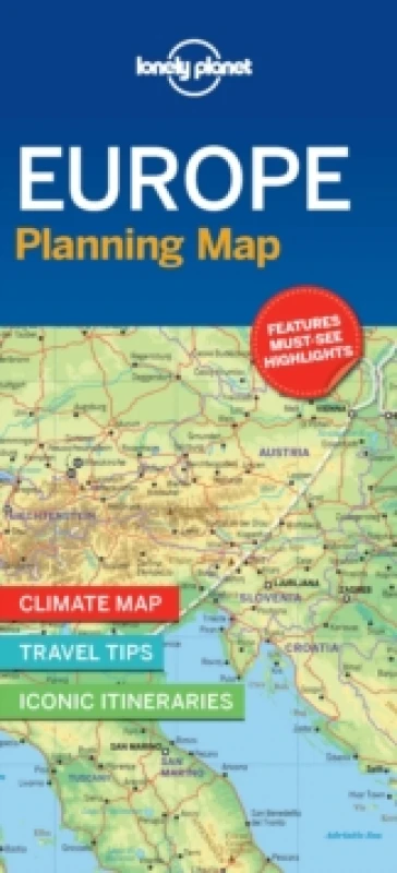 Image of Lonely Planet Europe Planning Map : Easy-Fold, Full Colour Travel Map with Top Attractions, Itineraries & Themed Lists Handy Slipcase for European A