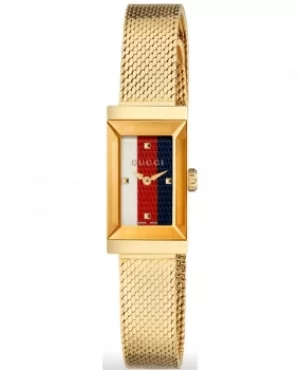 Image of Gucci G-Frame White, Red and Blue Dial Stainless Steel Womens Watch YA147511 YA147511