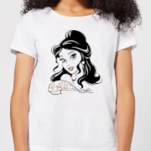 Image of Disney Beauty And The Beast Princess Belle Sparkle Womens T-Shirt - White - S