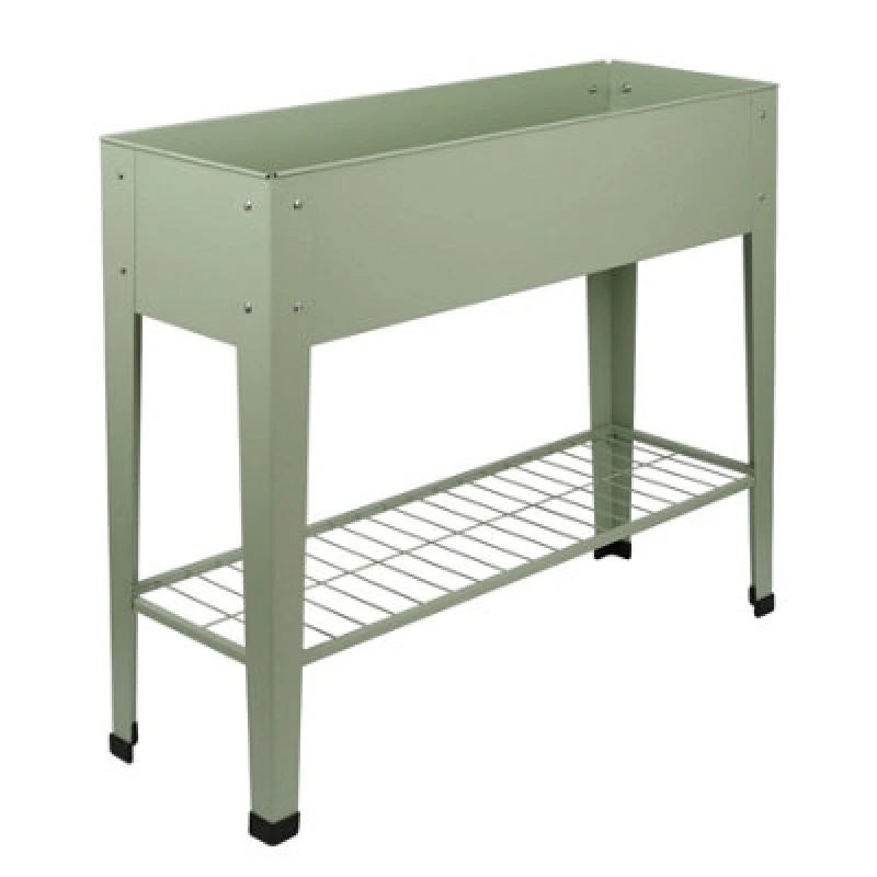 Image of Harbour Housewares Elevated Raised Garden Bed with Legs & Storage Shelf in Green Green Unisex