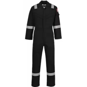 Image of Portwest FR50 Black Sz M Regular Flame Resistant Anti-Static Boiler Suit Coverall Overall