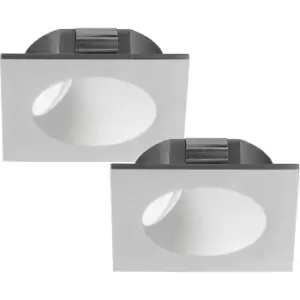 Image of 2 PACK Wall / Ceiling Flush Downlight Silver Spotlight Aluminium 2W LED