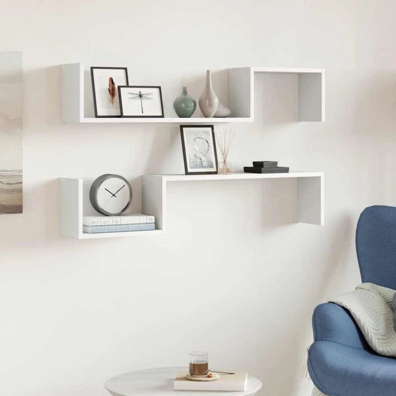 Image of VIDAXL Vidaxl - Wall Shelf 2 pcs White 100x15x20cm Engineered Wood 8720286596869