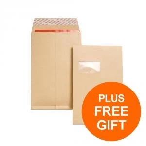 Image of New Guardian Envelope FSC PS Window Gusset 130gsm C4 RefJ27366 Pk 100