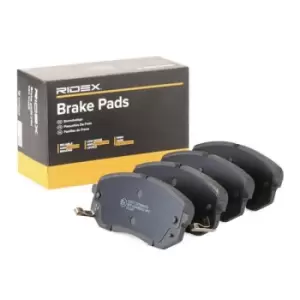 Image of RIDEX Brake pad set 402B0039 Brake pads,Brake pad set, disc brake HYUNDAI,KIA,ix35 (LM, EL, ELH),Tucson (TL, TLE),i40 CW (VF),TUCSON (JM),Kona (OS)