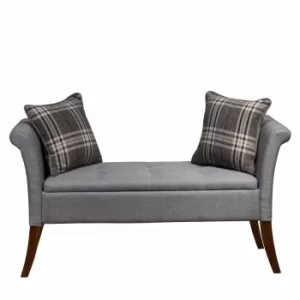 Image of Kinetic Large Scroll Window Seat with Storage, Grey