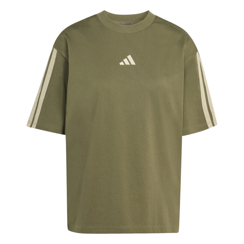 Image of adidas Essentials 3 Stripe T-Shirt Womens Strata/Cargo female XS (4-6)