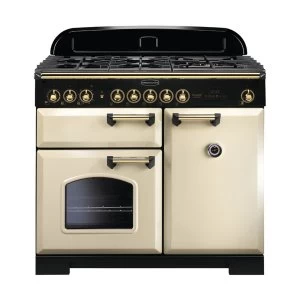 Image of Rangemaster 115550 CDL100DFFCR-B Classic Deluxe 100cm Dual Fuel Range Cooker Cream-B