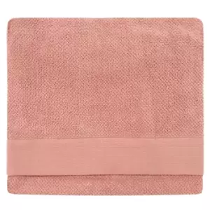Image of Textured Weave Bath Sheet Blush
