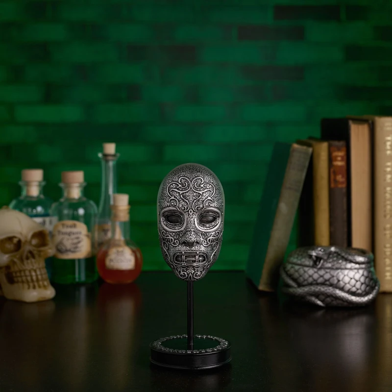 Image of Warner Bros Harry Potter Dark Arts Mask Figurine Small - Death Eater Silver unisex