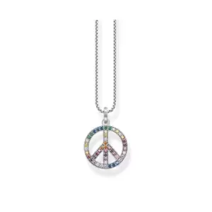 Image of Sterling Silver Colourful Stones Necklace KE2170-318-7