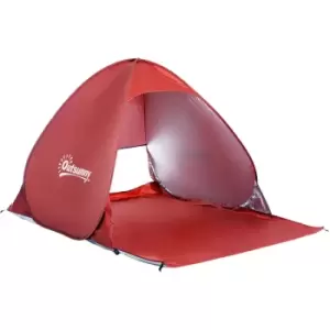 Image of Beach Tent Instant Camping Pop up Carry Case Picnic Red Hiking - Outsunny