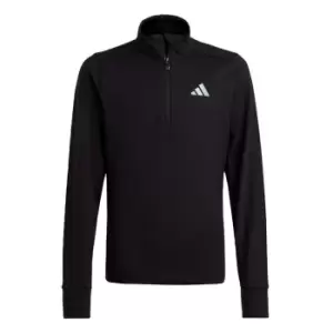 Image of adidas Running AEROREADY Half-Zip Long Sleeve Tee Kids - Black