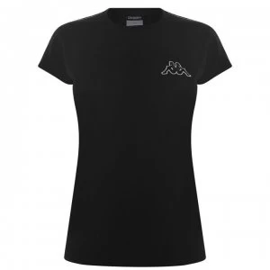Image of Kappa Tape T Shirt Ladies - Black