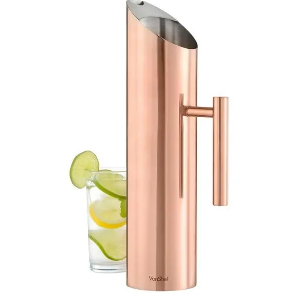 Image of VonShef 1.7L Stainless Steel Water Pitcher - Brown One Size