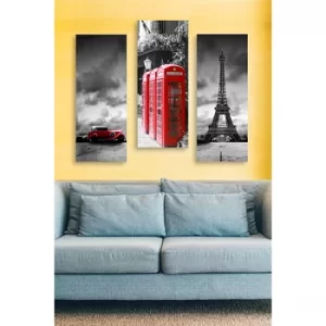 Image of MDF0031 Multicolor Decorative MDF Painting (3 Pieces)