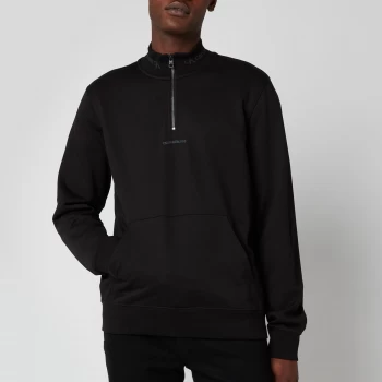 Image of Calvin Klein Jeans Mens Organic Cotton Mockneck Sweatshirt - Black - XL