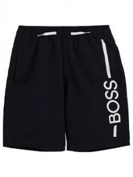 Image of Hugo Boss Logo Swim Shorts Navy Size 10 Years Boys
