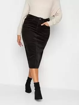Image of M&Co Black Midi Cord Skirt, Black, Size 18, Women