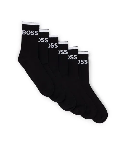 Image of Boss 6P QS Stripe CC 10257762 01 Crew Socks 5-8.5 Black 43158403055