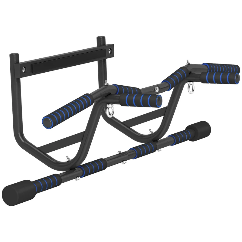 Image of SPORTNOW Multi-Grip Pull Up Bar - Chin Up Bar Doorway with Non-Slip Grips TJ Hughes Black 5061025079551