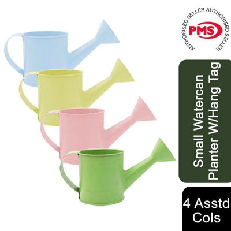 Image of Aquarius Stylish Small Watering Can Planter - 4 Assorted Colors - Durable Plastic - Ideal for Herbs and Flowers - UV Stabilized - 1L Capacity