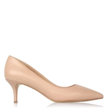Image of Linea Kitten Heel Shoes - Nude Leather