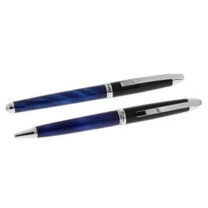 Image of Stratton Roller Ball & Ballpoint Pen Set - Blue/Black
