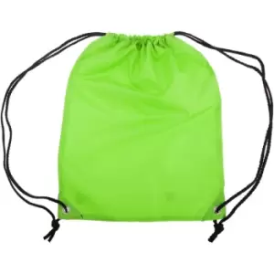 Image of Stafford Plain Drawstring Tote Bag - 13 Litres (One Size) (Lime) - Shugon
