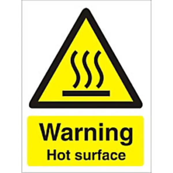 Image of SECO by Stewart Superior Seco Warning Safety Sign Caution Hot Water Self Adhesive Vinyl 50 x 75mm (Pack 5) - W0189SAV50X75 P5 W0189SAV50X75 P5