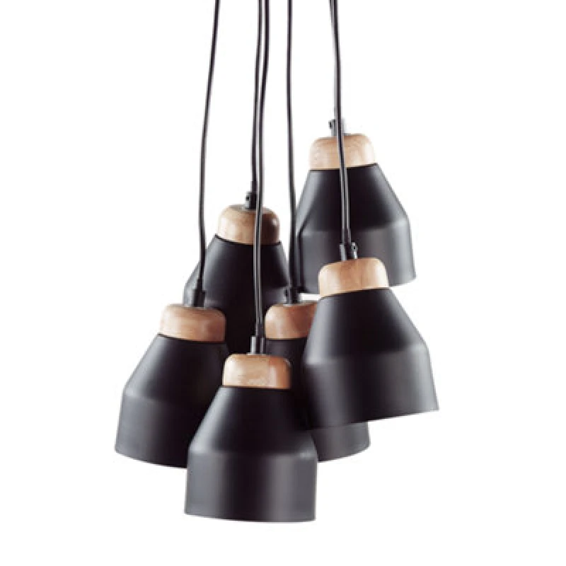 Image of Beliani Pendant Lamp Cestos Metal Black