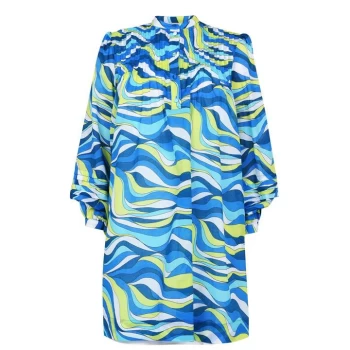 Image of Michael Kors Long Sleeve Swirl Mini Dress - Brt Limeade 321