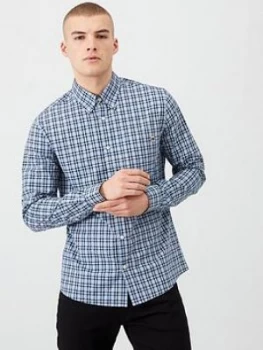 Image of Pretty Green Leon Checked Shirt - Blue