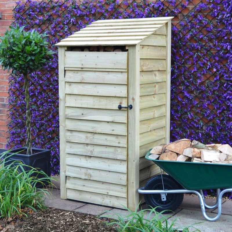 Image of Rutland County Garden Furniture Ltd Burley 6ft Log Store with Doors - L80 x W89.5 x H181cm - Light Green Light Green Unisex