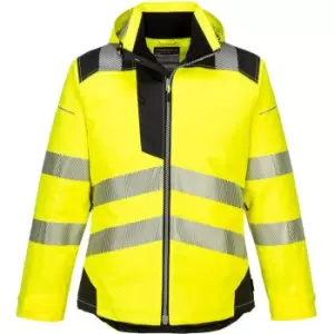 Image of Portwest PW3 Hi Vis Winter Rain Jacket Yellow / Black XS