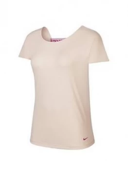 Image of Nike Pro Training Elastika T-Shirt - Pink , Washed Coral, Size S, Women