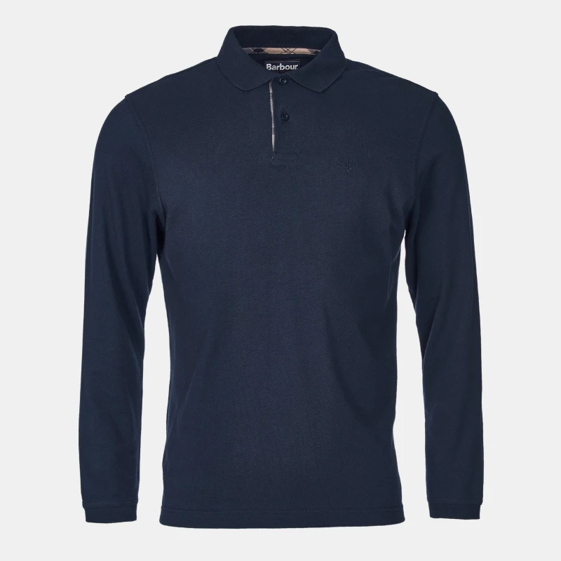 Image of Barbour Essential Longsleeved Polo Shirt Navy 3XL