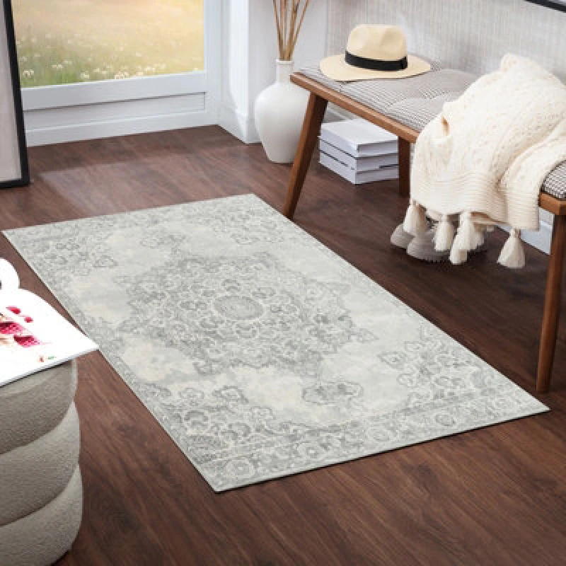 Image of Livabliss Vintage Oriental Boho Cream Lola Area Rug 80 X 150 Cm - Easy Care, Non Shedding, Ideal For Living Room & Bedroom